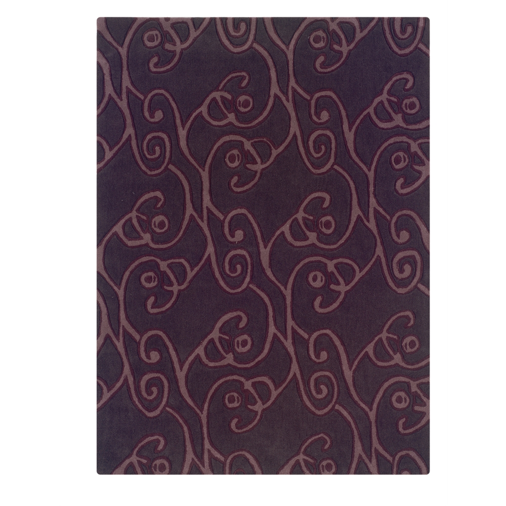 Trio Collection Chocolate & Violet 5 x 7 Rug. Picture 1