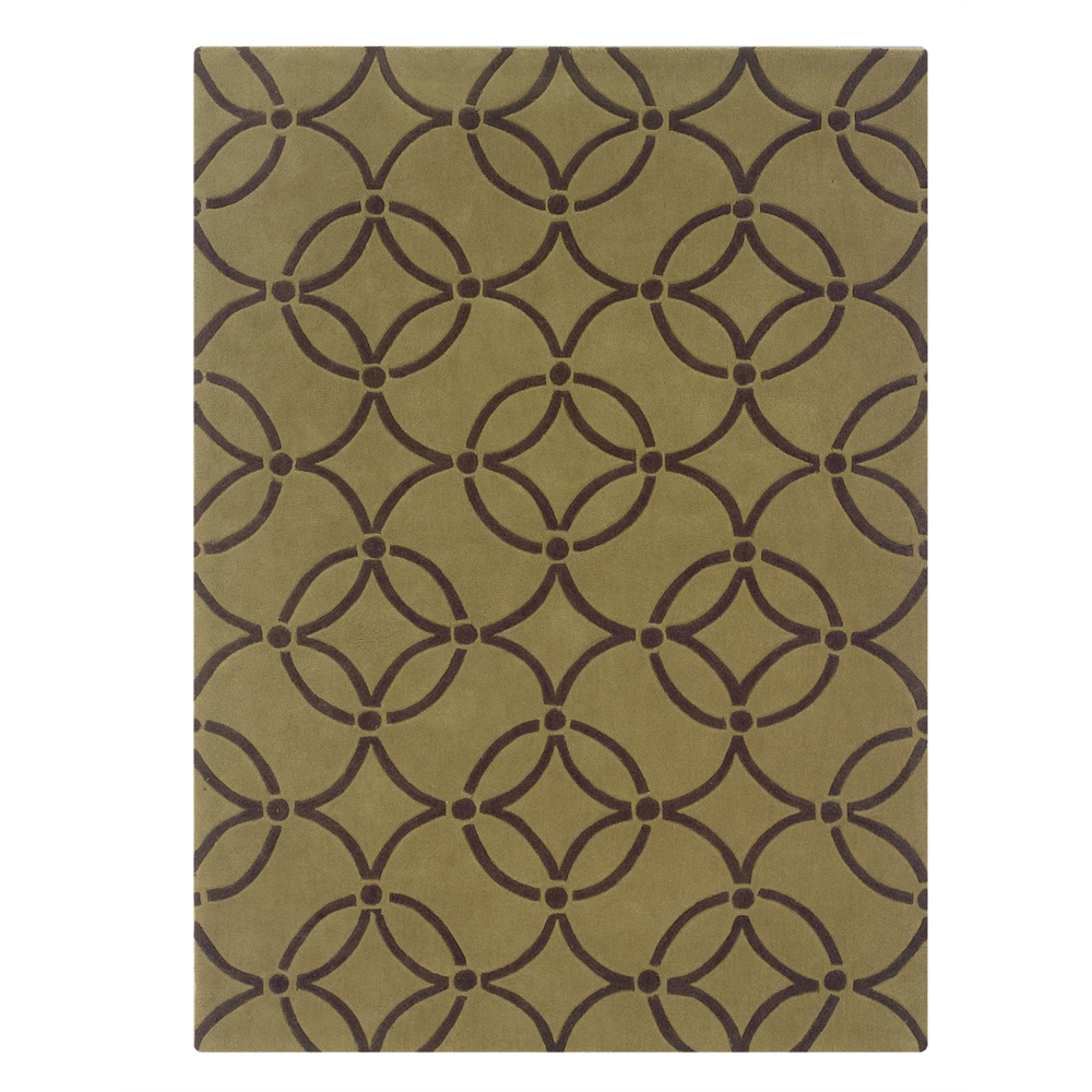 Trio Collection Wasabi & Chocolate 8 x 10 Rug. The main picture.