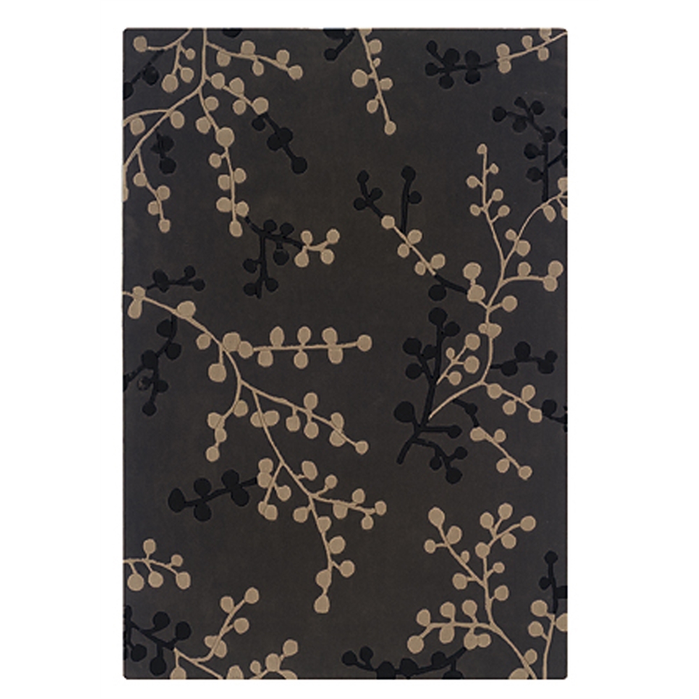 Trio Collection Charcoal & Beige 8 x 10 Rug. Picture 1