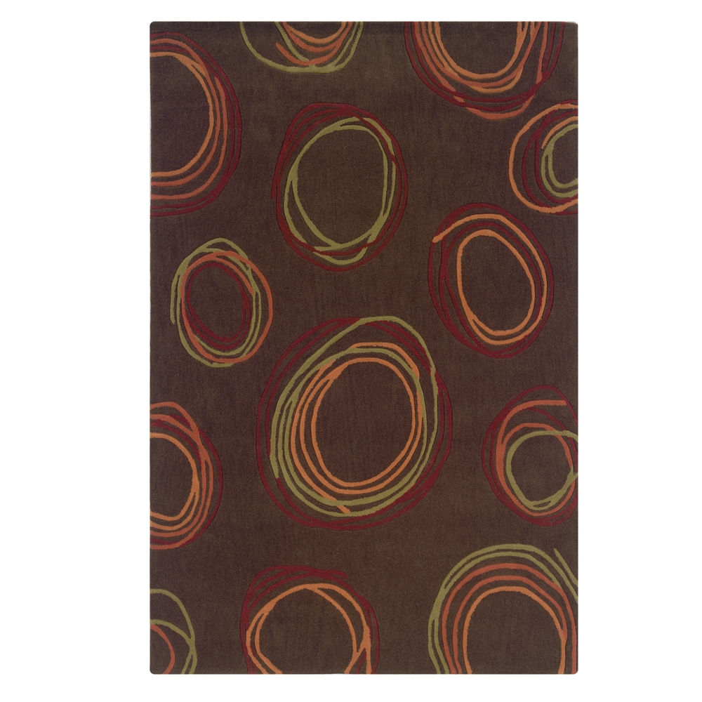 Trio Collection Chocolate & Rust 5 x 7 Rug. The main picture.