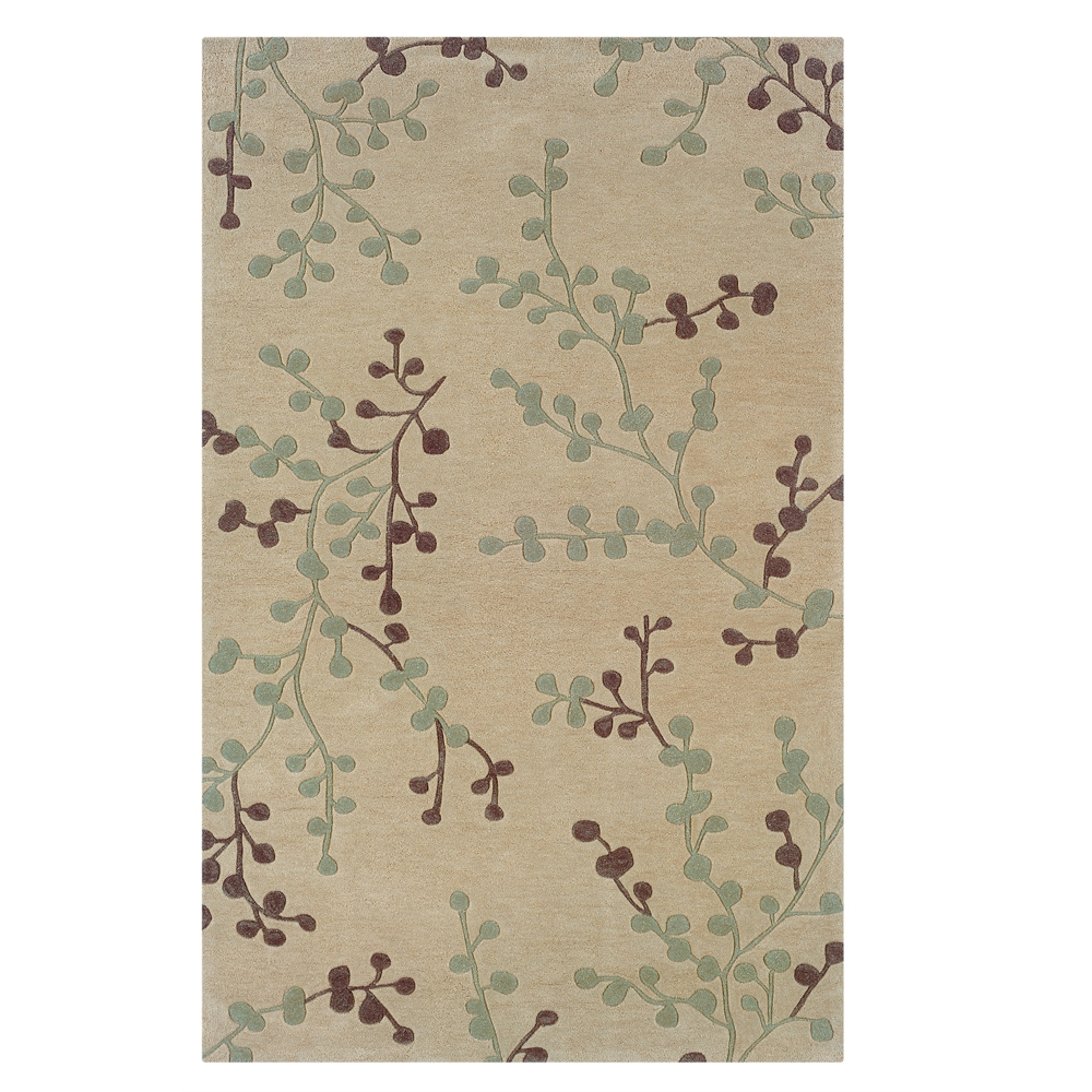 Trio Collection Beige & Blue 8 x 10 Rug. Picture 1