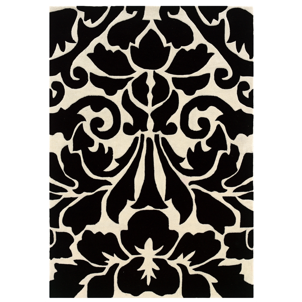 Trio Collection Black Rug, Size 5 x 7. Picture 1