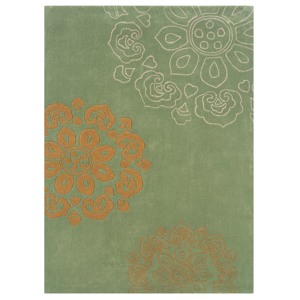 Trio Collection Pale Green Rug, Size 8 x 10. Picture 1