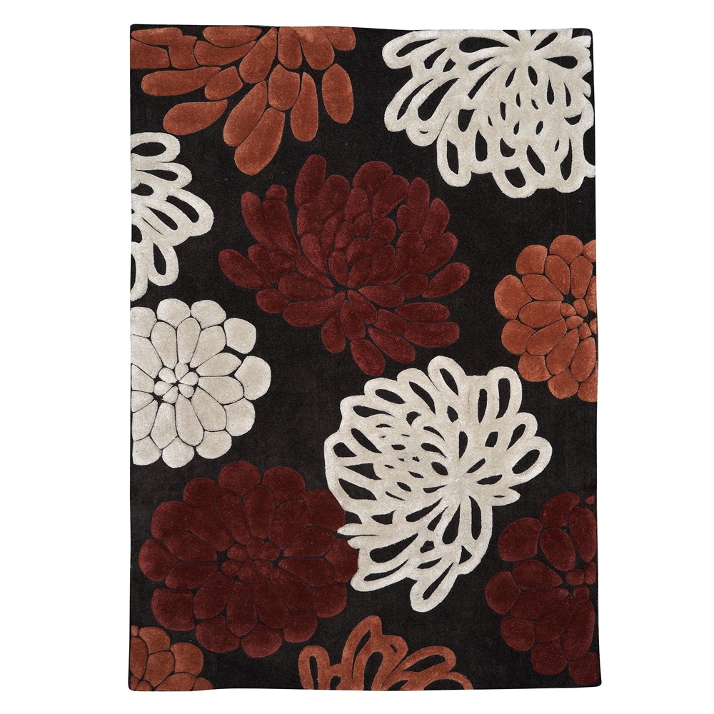 Trio Collection Chocolate & Garnet 8 x 10 Rug. Picture 1