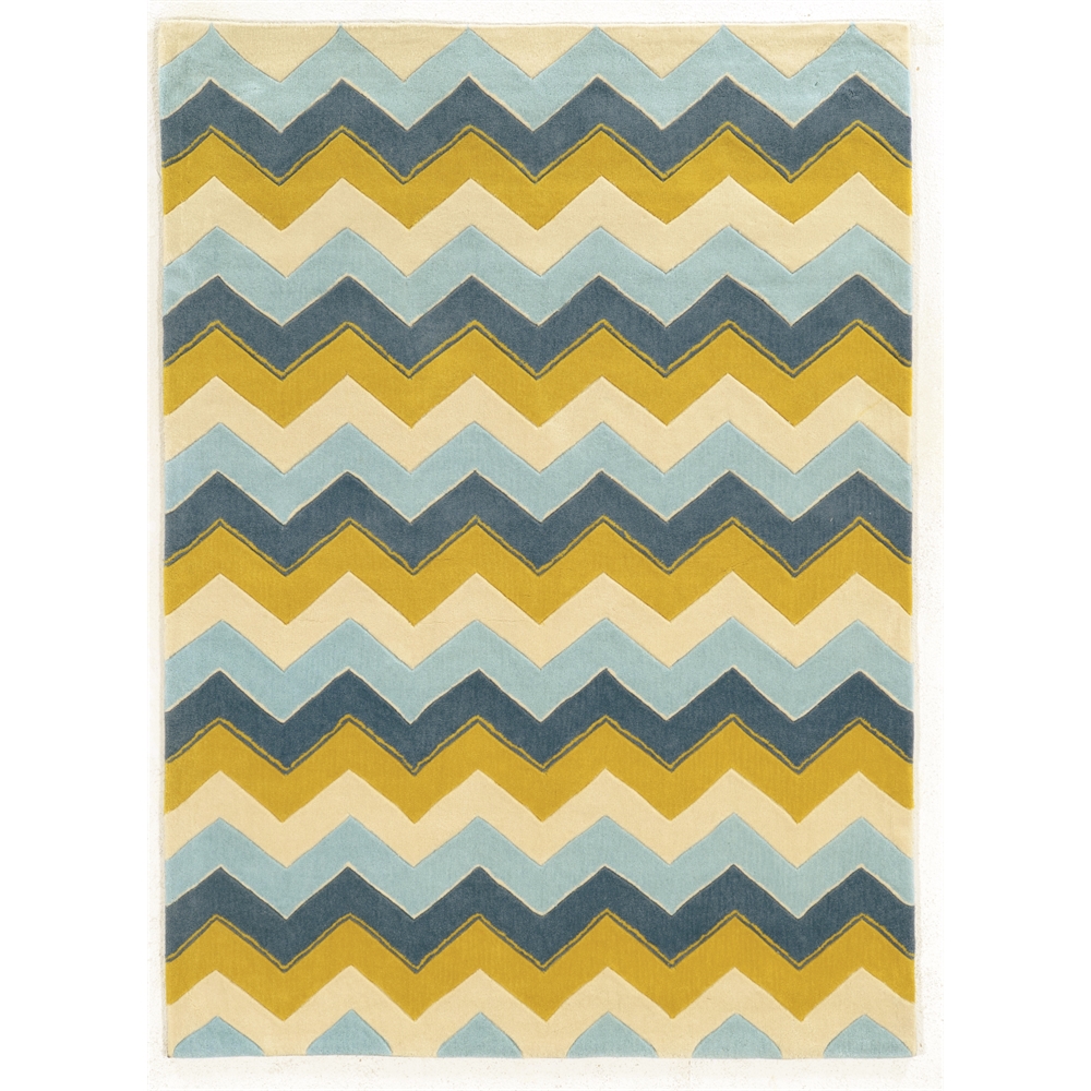 Trio Collection Blue Rug, Size 8 x 10. Picture 1