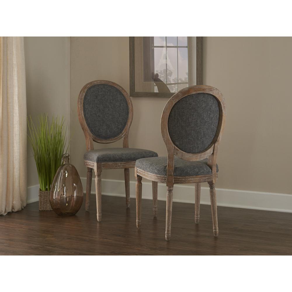 Avalon Charcoal Oval Back Chair Set Of Two. Picture 3