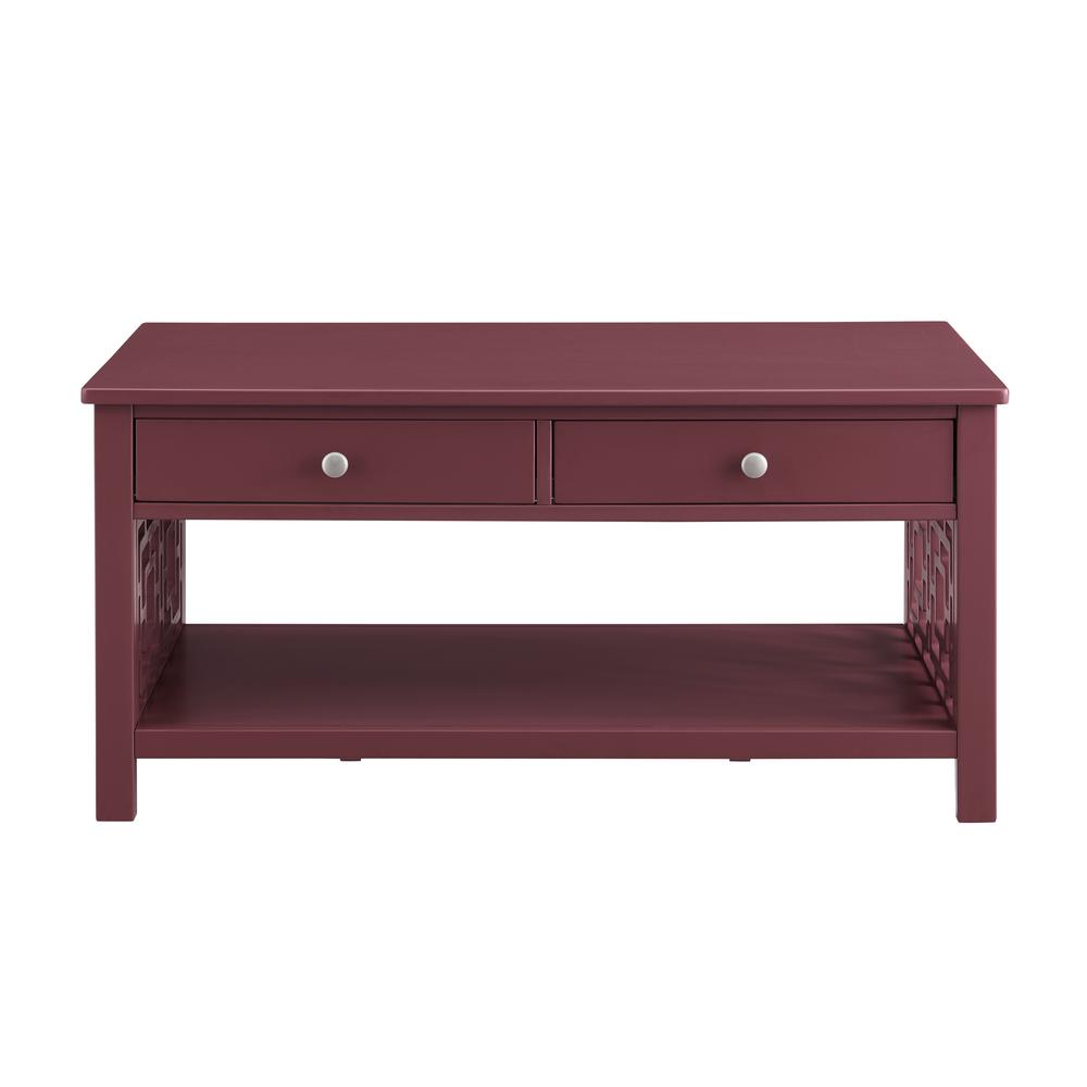 Whitley Two-Drawer Coffee Table, Merlot. Picture 5