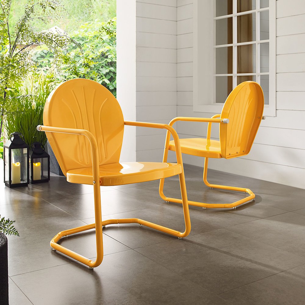 Griffith Outdoor Metal Armchair Tangerine Gloss. Picture 14