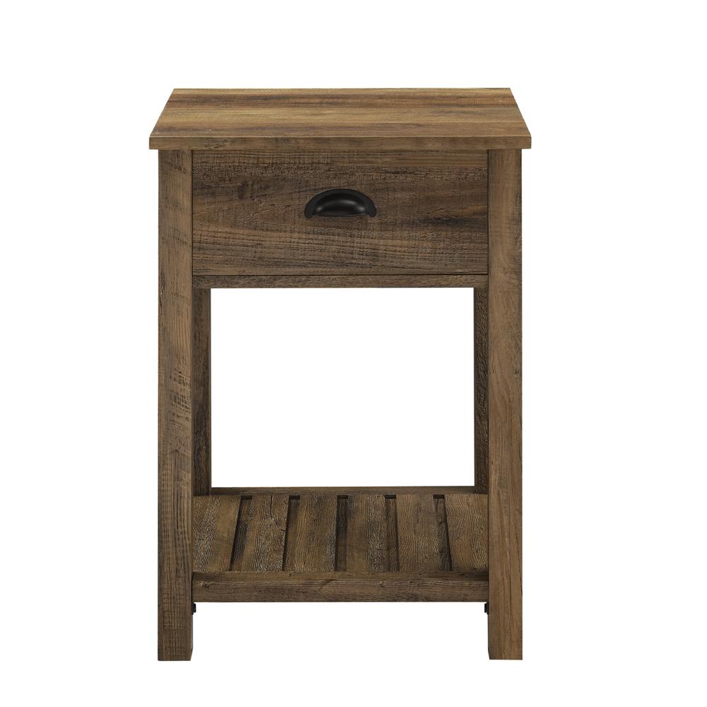 18" Country Single Drawer Side Table - Reclaimed Barnwood. Picture 19