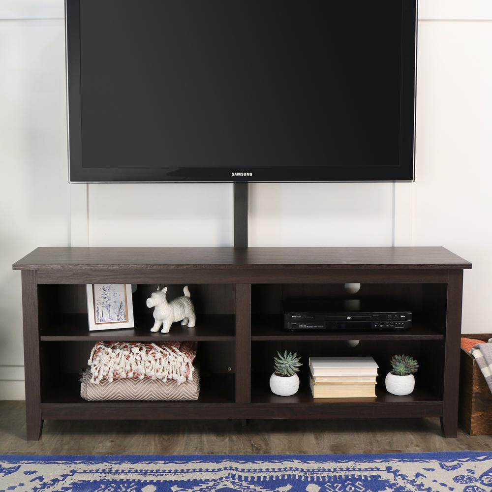 58" Wood TV Console with Mount- Espresso. Picture 3