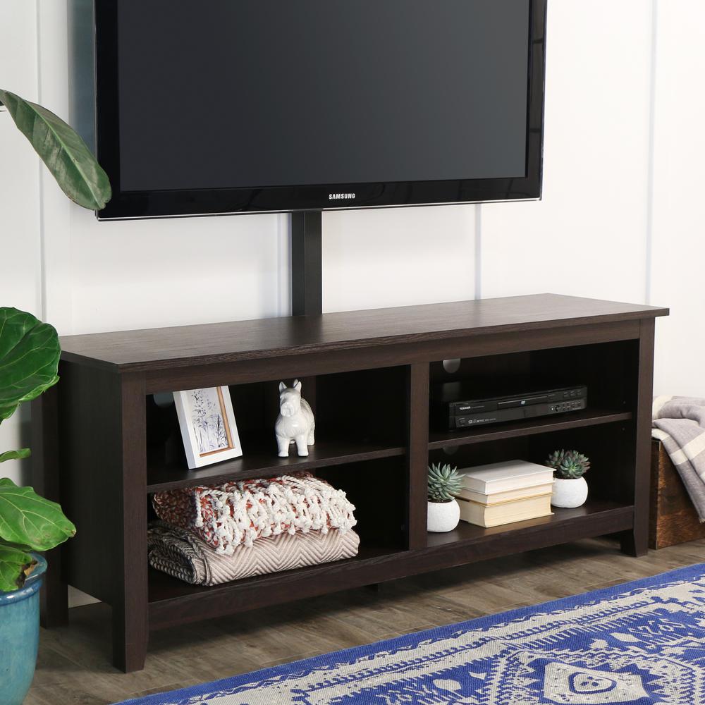 58" Wood TV Console with Mount- Espresso. Picture 2