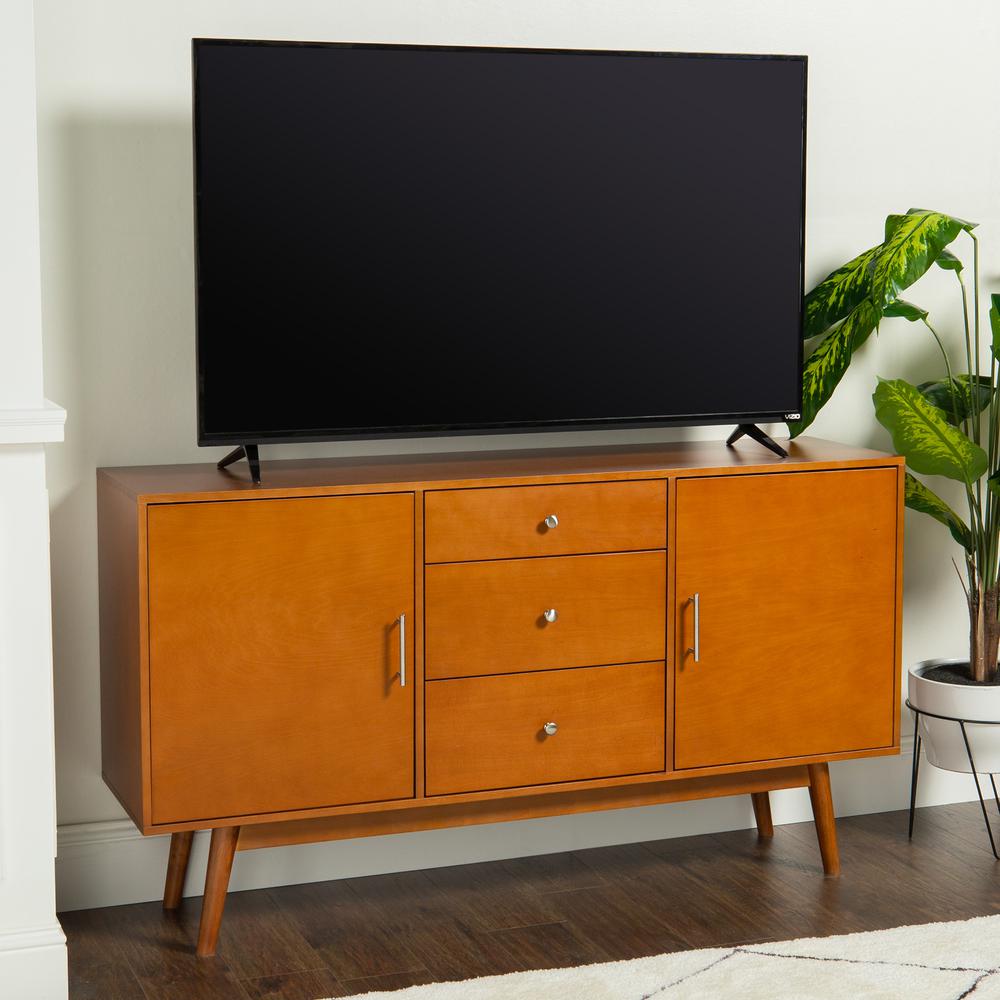 60" Mid Century Modern Wood TV Stand - Acorn. Picture 11