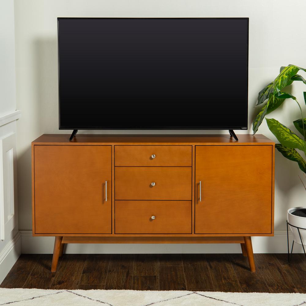 60" Mid Century Modern Wood TV Stand - Acorn. Picture 12