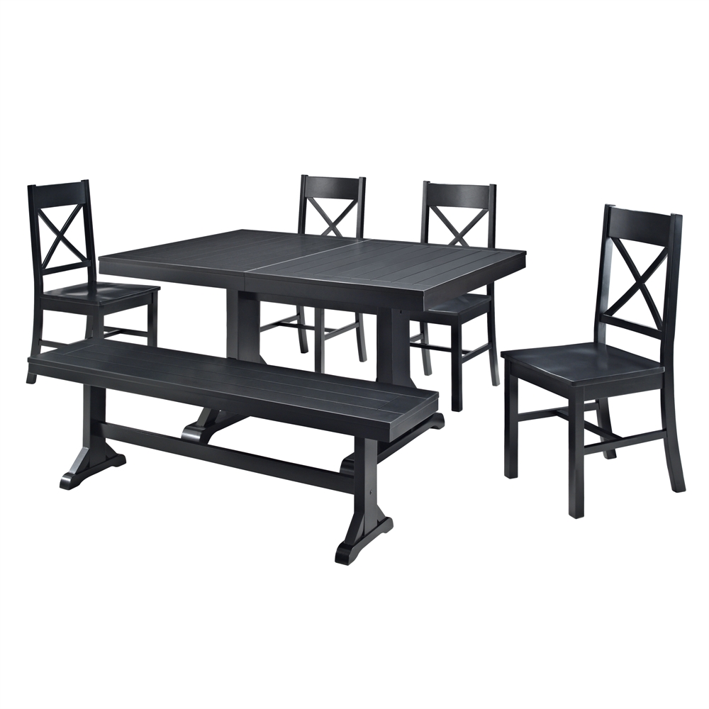 6-Piece Black Wood Dining Set. Picture 2