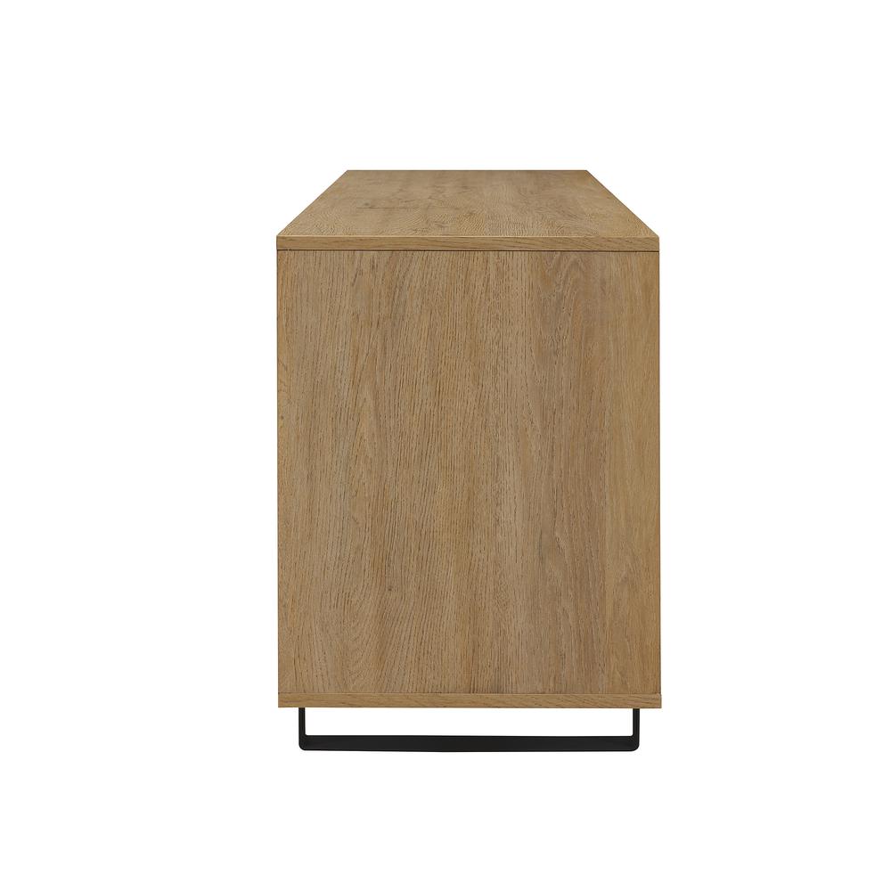 60" Modern Tv Cabinet With Paneled Doors - Coastal Oak / Black. Picture 2
