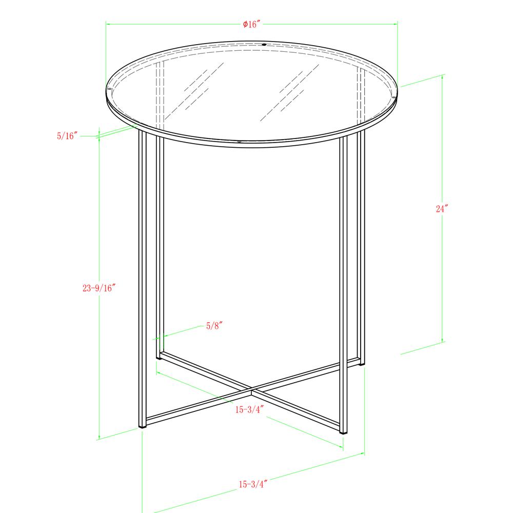 16" Round Side Table - Glass/Chrome. Picture 5