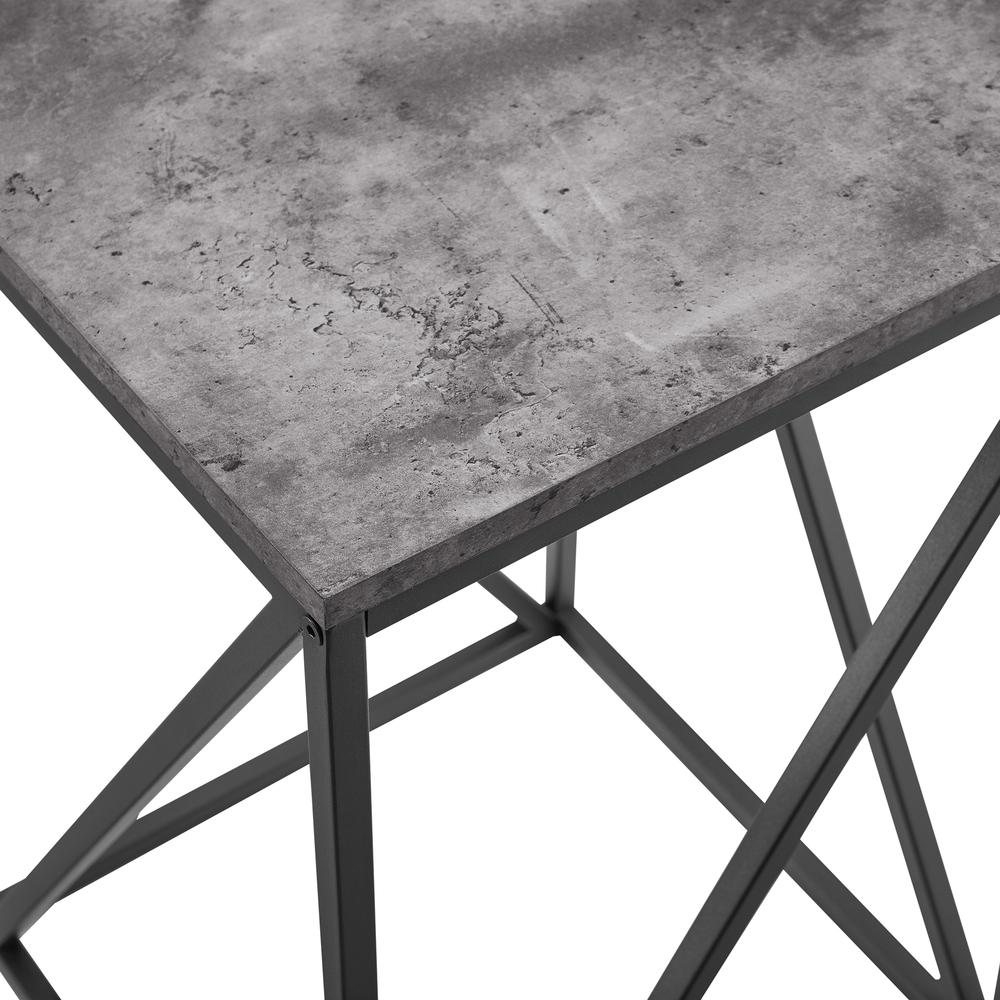 16" Modern Geometric Square Side Table - Dark Concrete. Picture 5