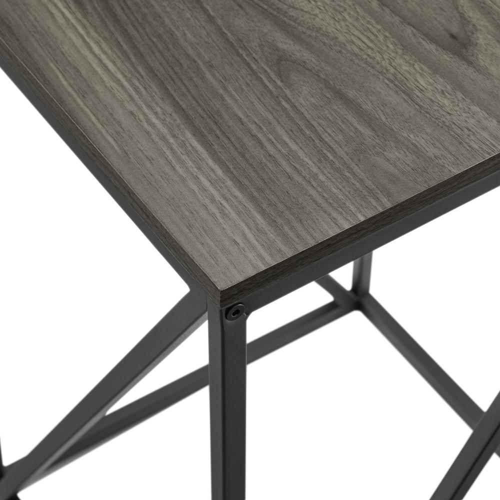 16" Modern Geometric Square Side Table - Slate Grey. Picture 5