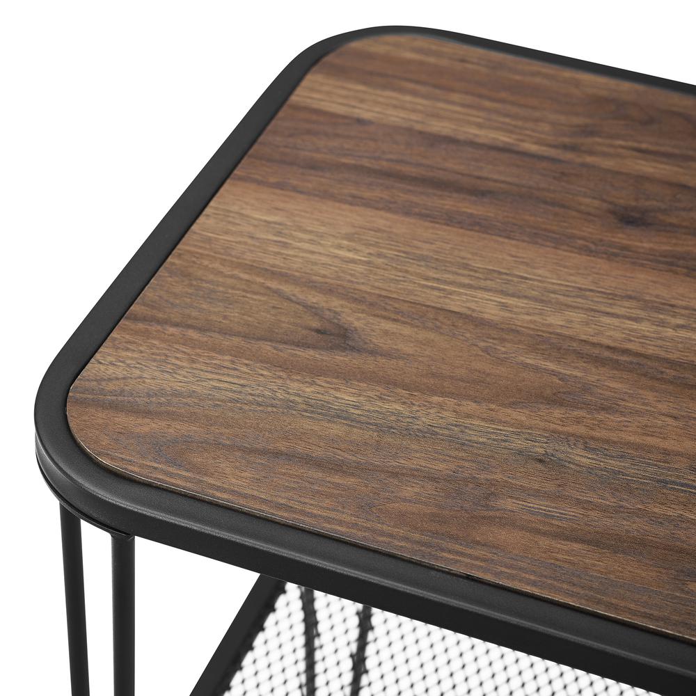 16" Mid Century Modern Hairpin Side Table - Dark Walnut. Picture 4