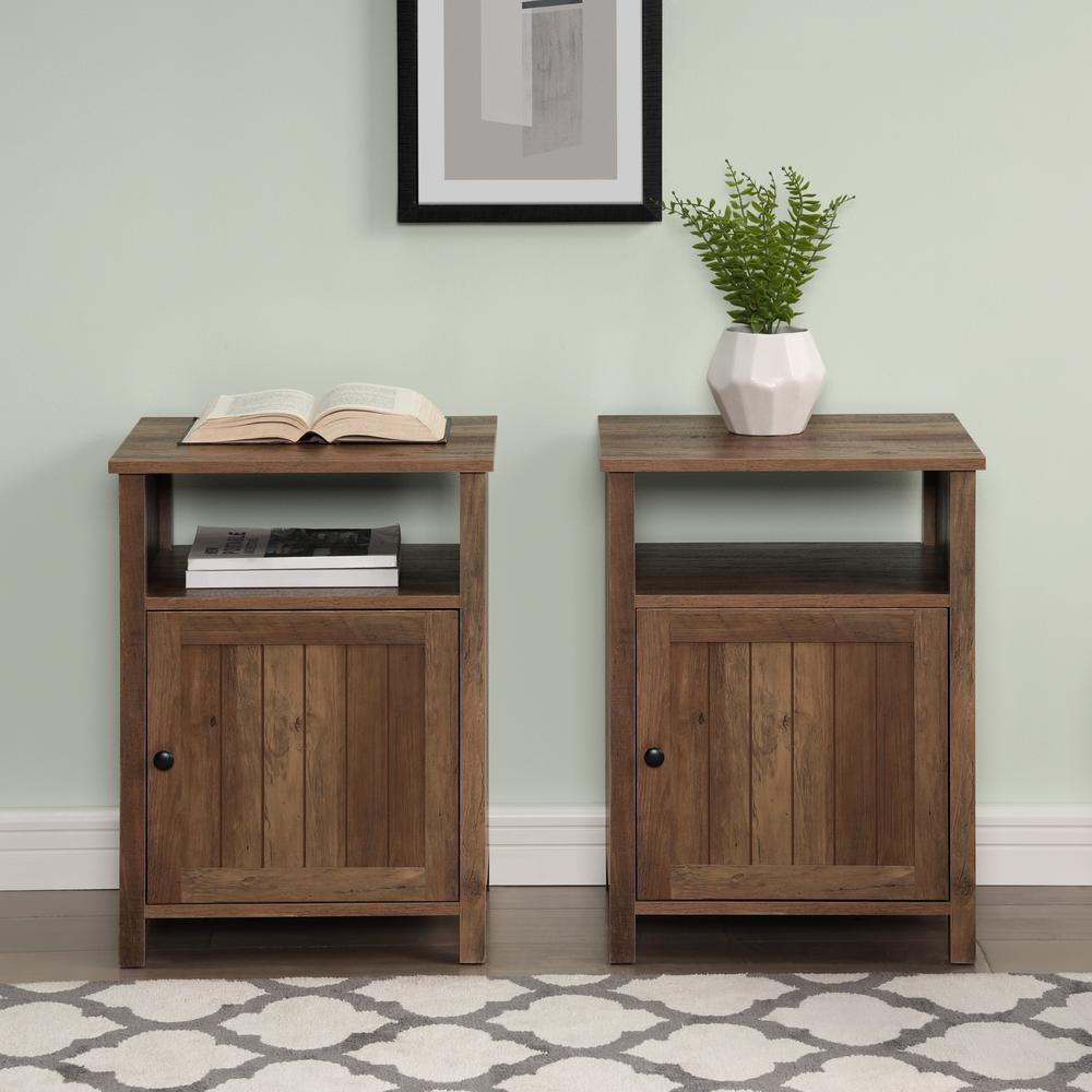 Craig Grooved Door Side Table Set - Grey Wash. Picture 6
