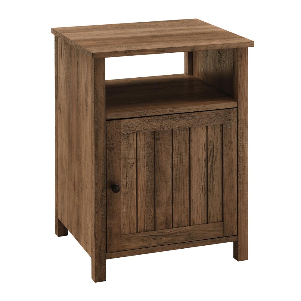 18" Grooved Door Side Table - Reclaimed Barnwood. Picture 1