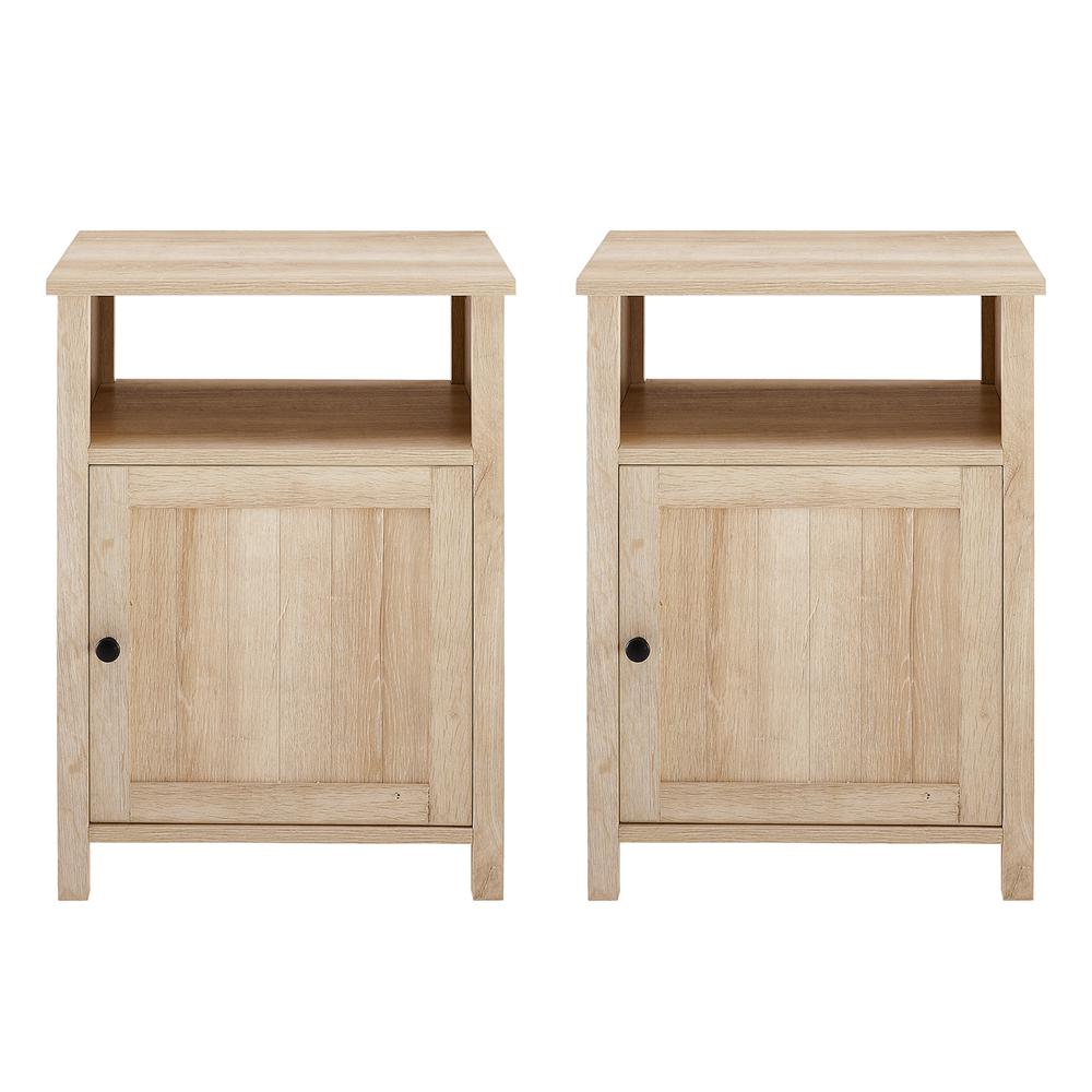 Craig Grooved Door Side Table Set - White Oak. Picture 2