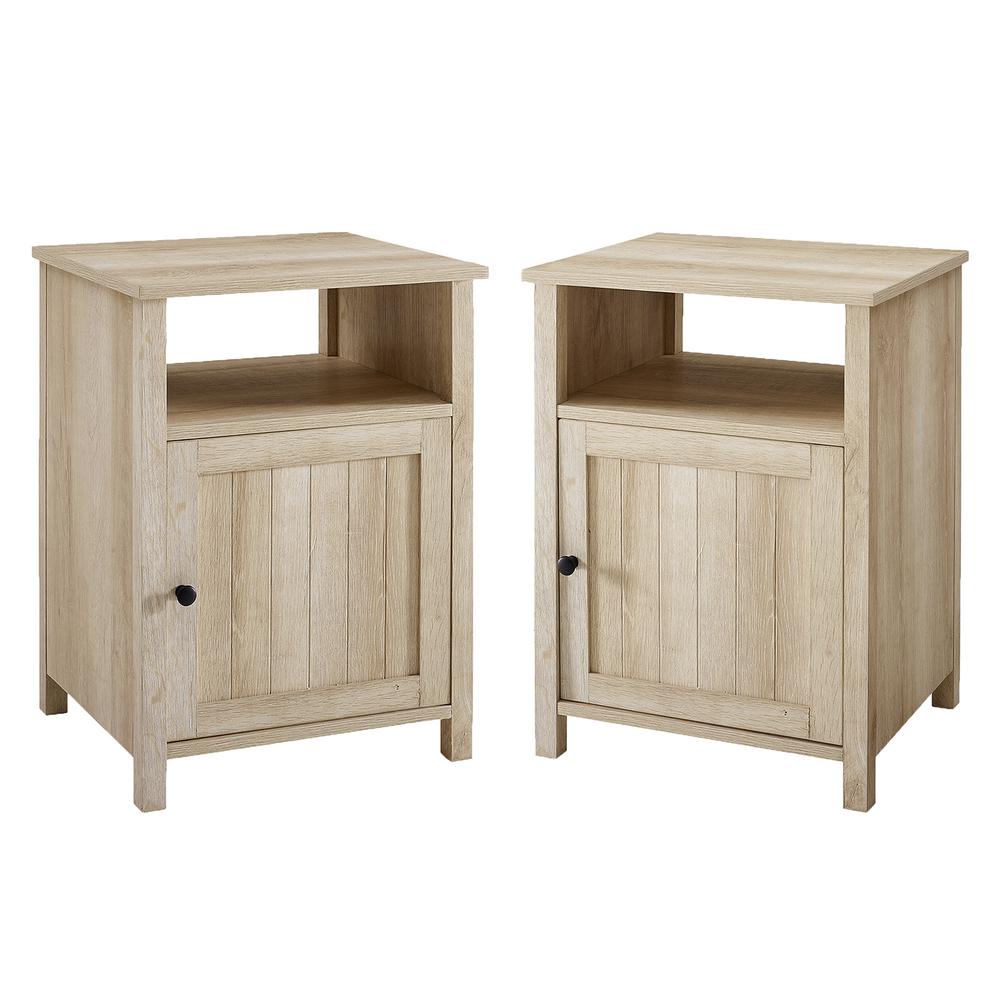Craig Grooved Door Side Table Set - White Oak. Picture 3