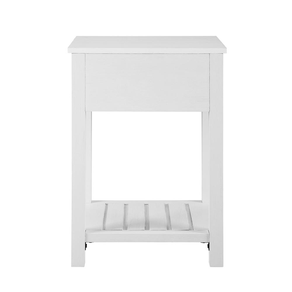 18" 1-Drawer Country Side Table - Brushed White. Picture 5
