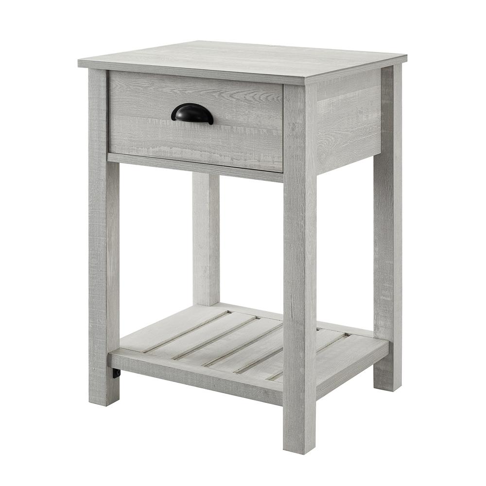 18" Country Single Drawer Side Table - Stone Grey. Picture 1