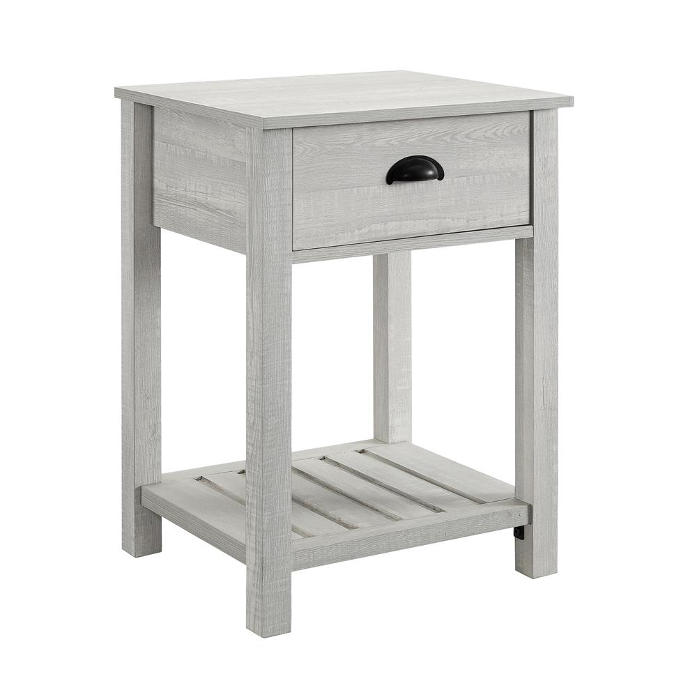 18" Country Single Drawer Side Table - Stone Grey. Picture 4
