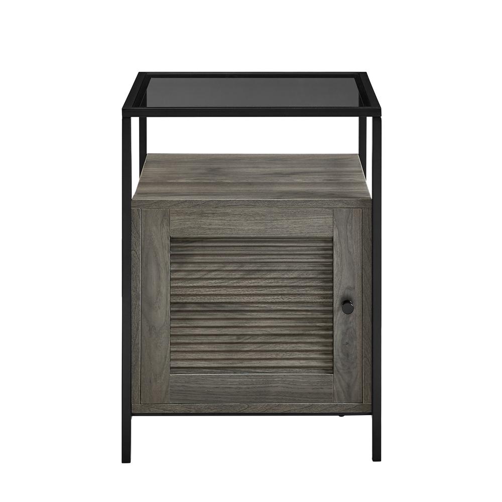 18" Fluted Door End Table - Slate Grey. Picture 5