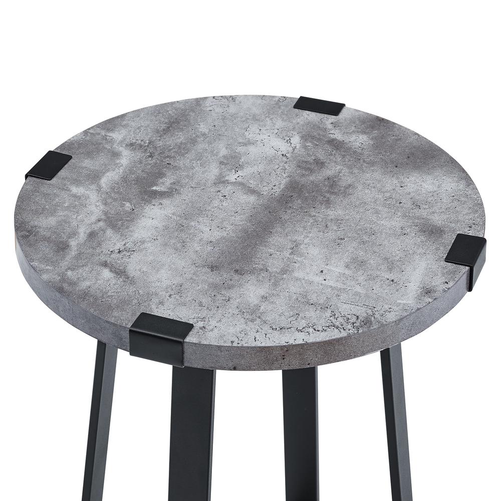 18" Metal Wrap Side Table - Dark Concrete. Picture 4