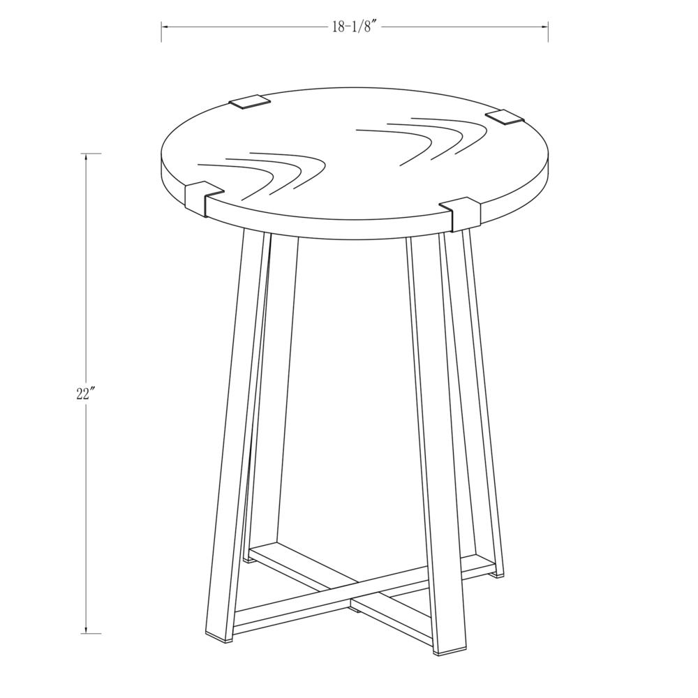 18" Metal Wrap Round Side Table - Dark Walnut. Picture 5