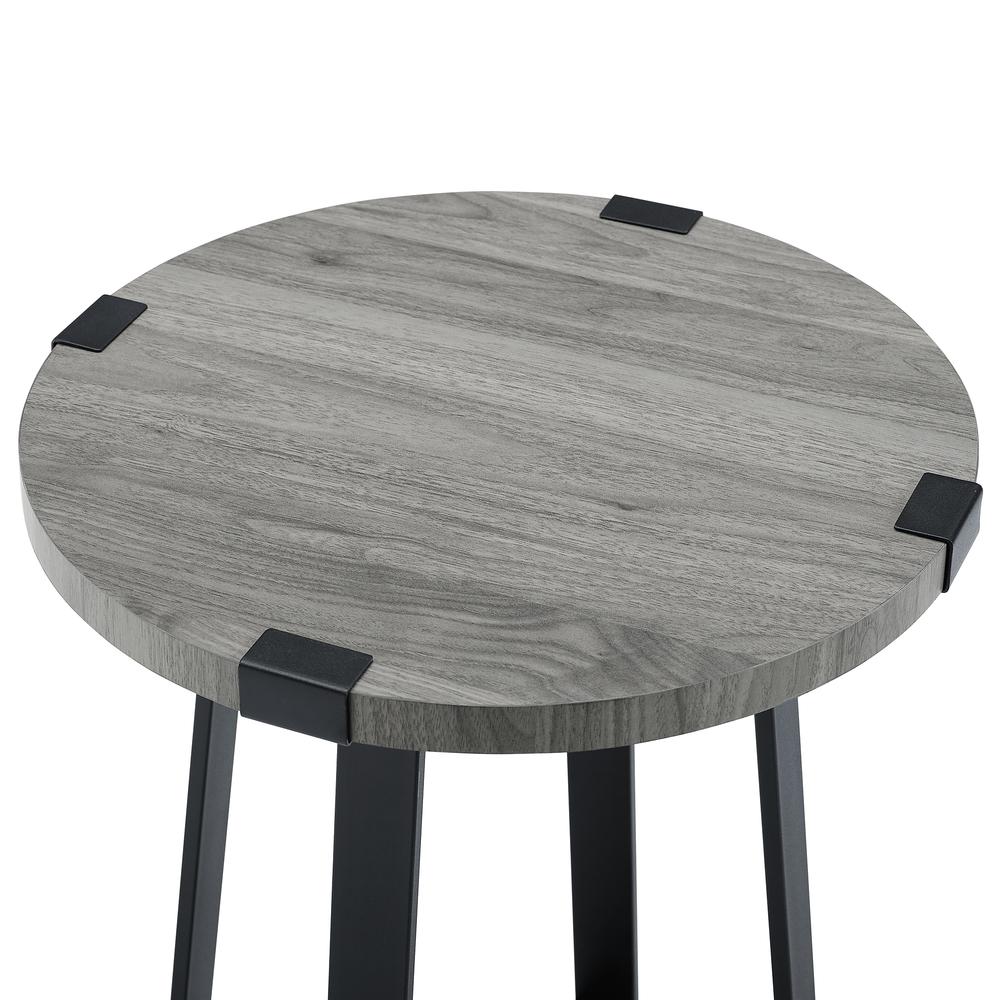 18" Metal Wrap Side Table - Slate Grey. Picture 4