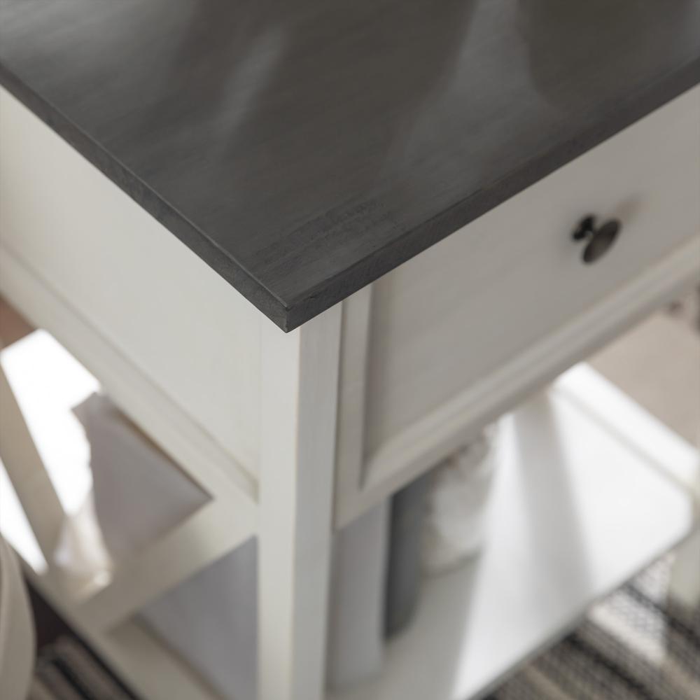 Rustic V-Frame Side Table Set – Grey/White Wash. Picture 9