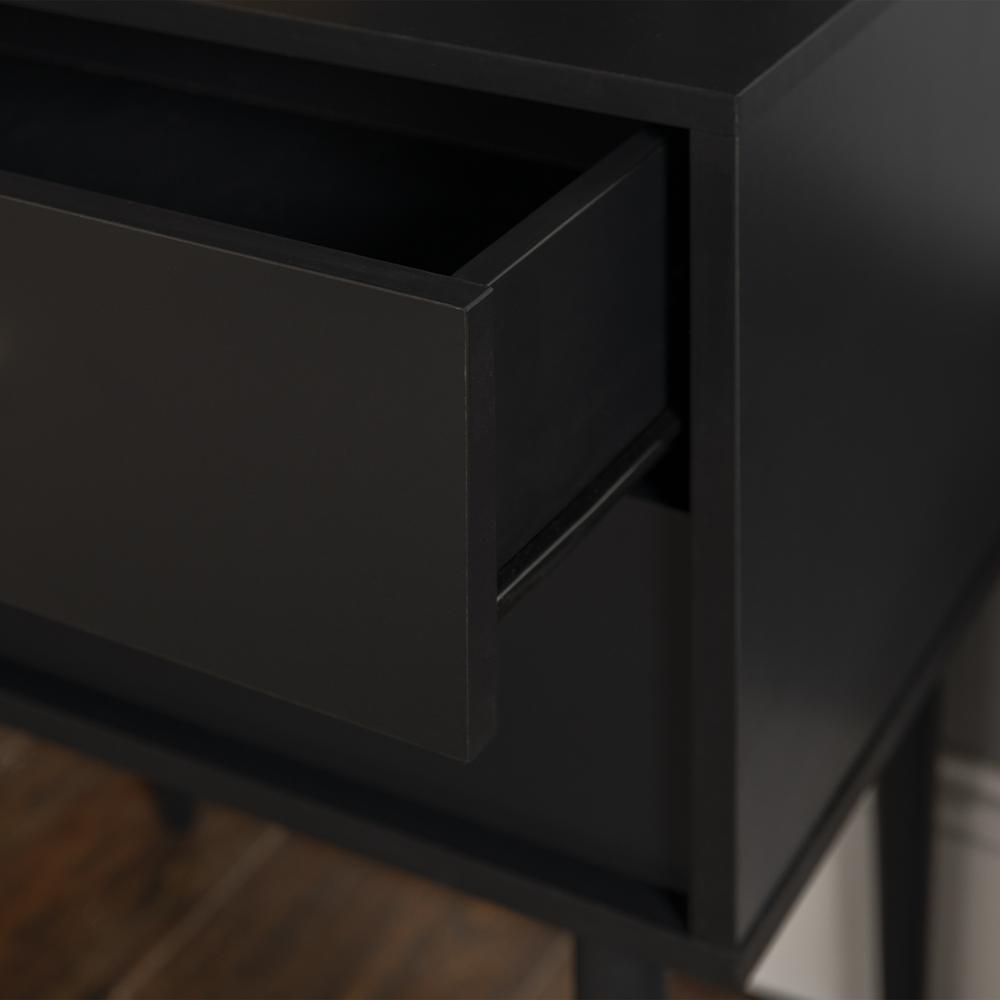 2 Piece 20" Two-Drawer Nightstand - Solid Black. Picture 6