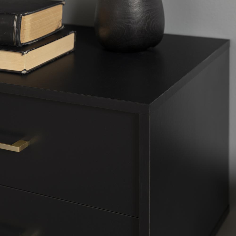 2 Piece 20" Two-Drawer Nightstand - Solid Black. Picture 9