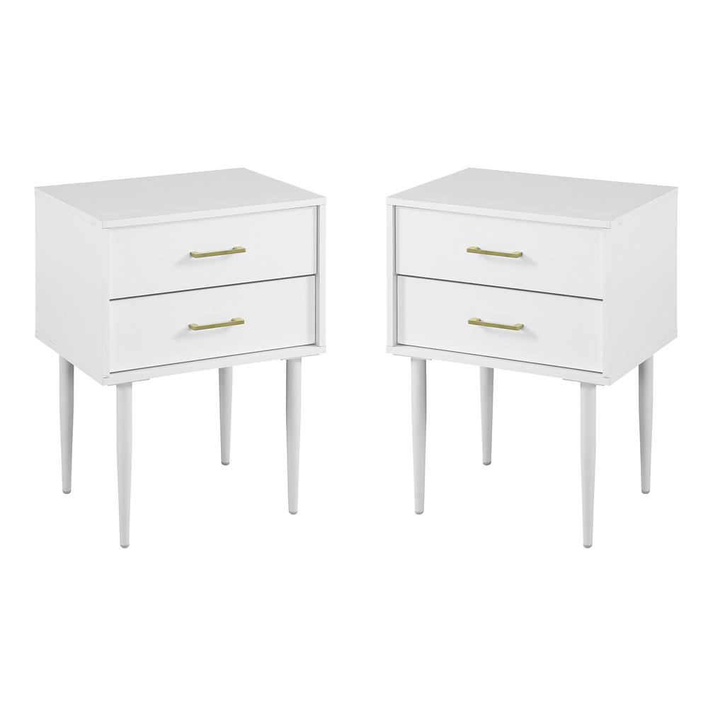 2 Piece 20" Two-Drawer Nightstand - Solid White. Picture 8