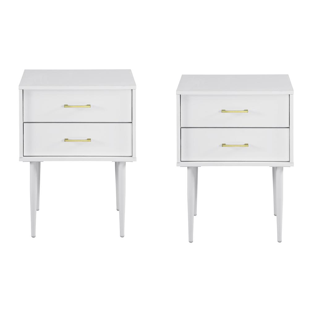 2 Piece 20" Two-Drawer Nightstand - Solid White. Picture 9