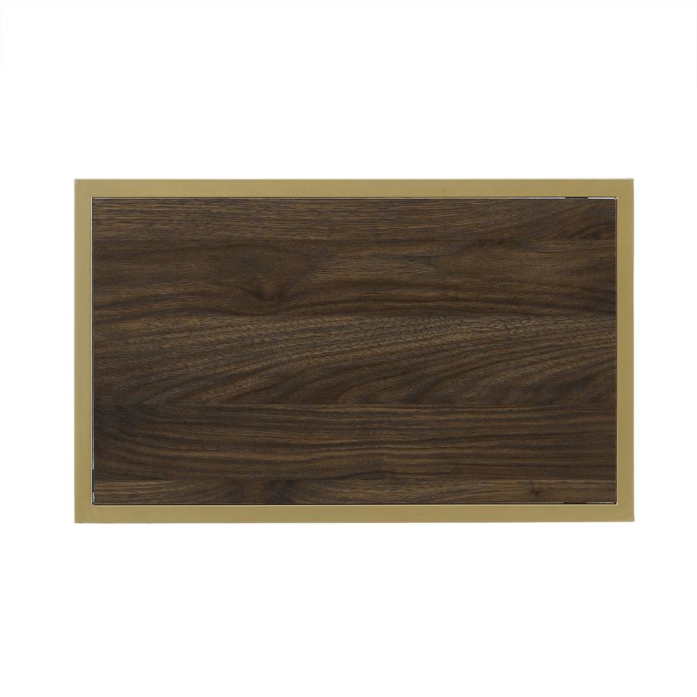 20" Modern Contemporary C Table - Dark Walnut/ Gold. Picture 3