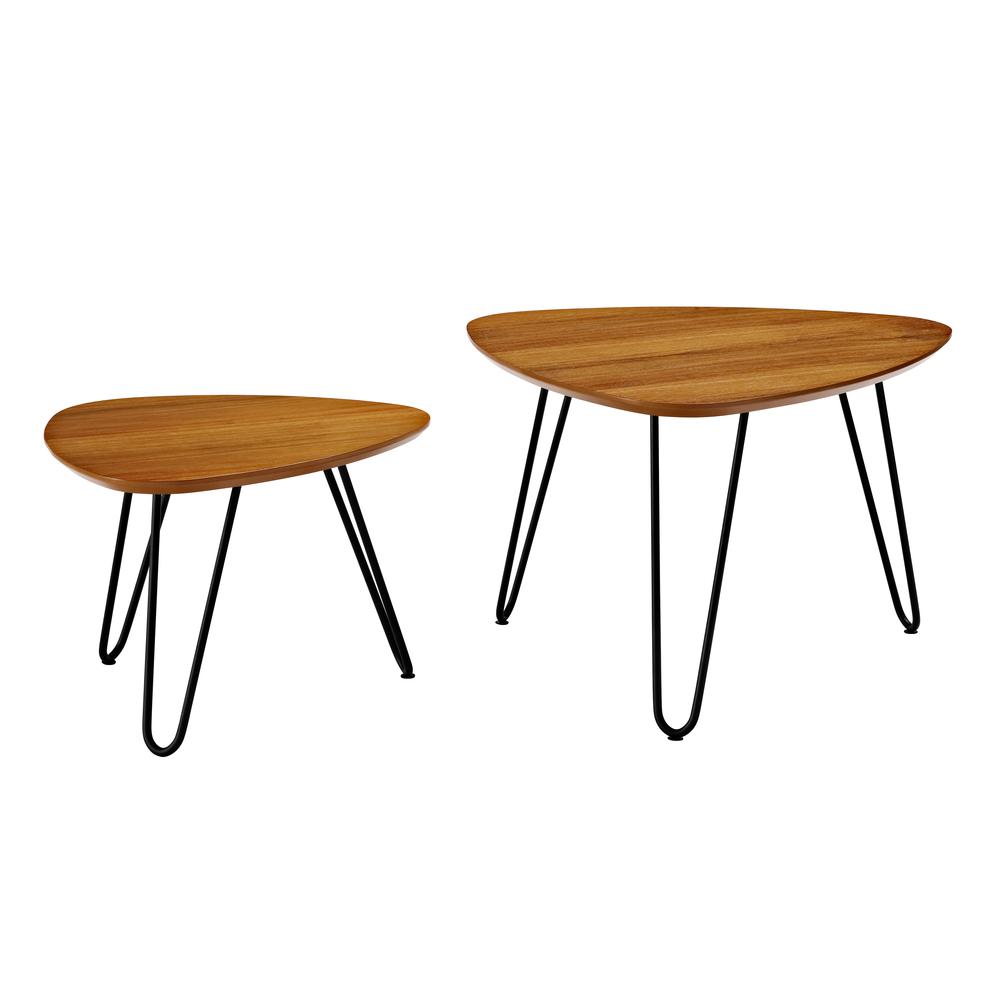 Leg Wood Nesting Coffee Table Set - Walnut. Picture 3