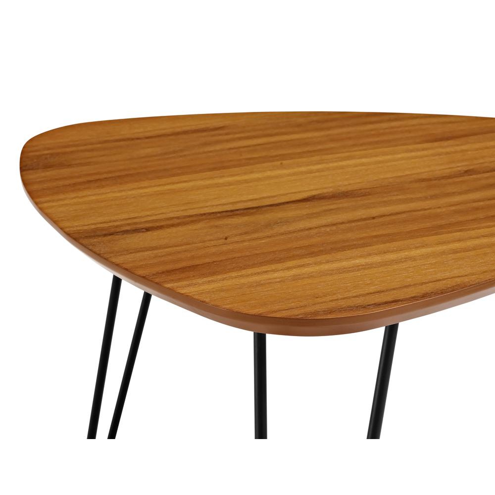 Leg Wood Nesting Coffee Table Set - Walnut. Picture 4