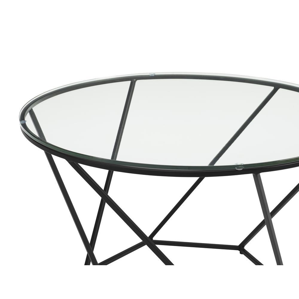 Geometric Glass Nesting Coffee Tables - Black. Picture 3