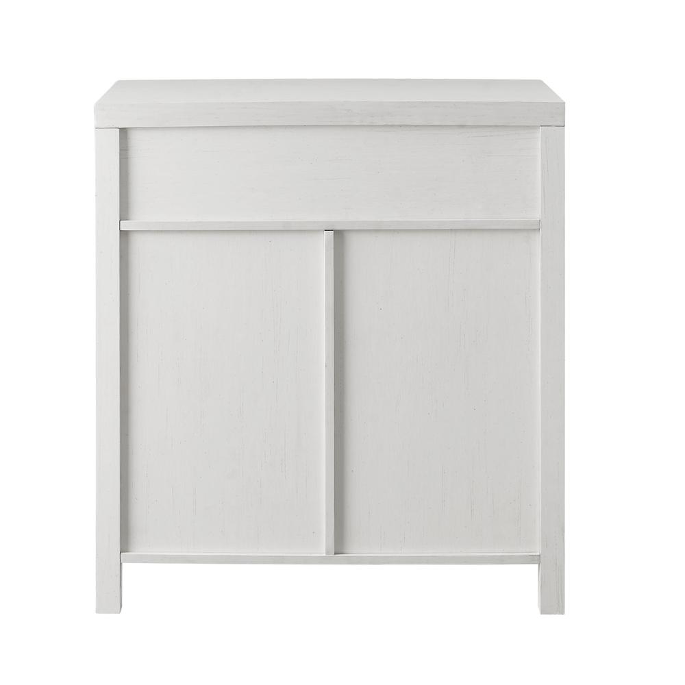 30" Farmhouse Barn Door Accent Cabinet - Brushed White. Picture 4
