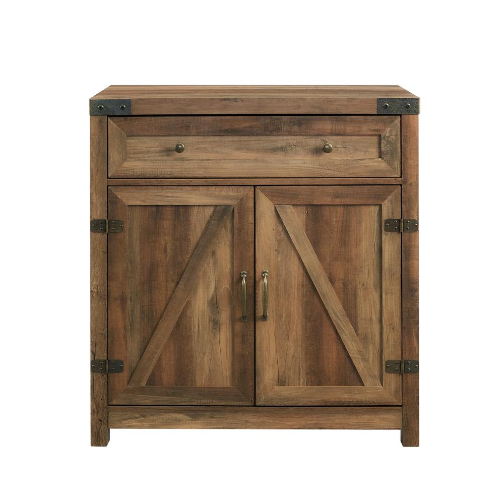 30" Farmhouse Barn Door Accent Cabinet - Reclaimed Barnwood. Picture 2