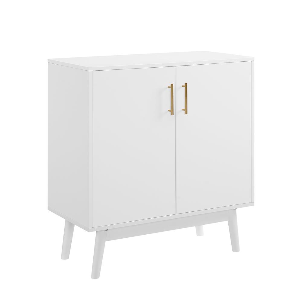 30" Mid Century Modern Accent Cabinet - White. Picture 1
