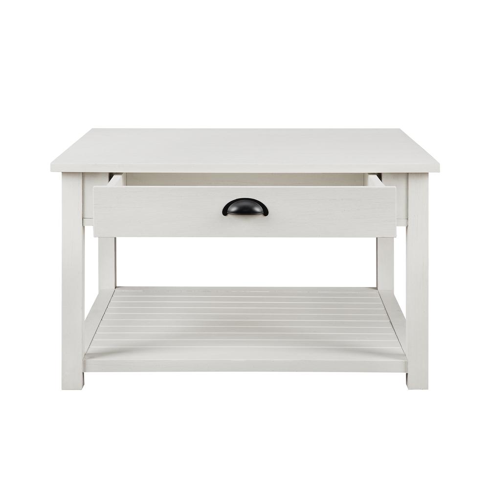 30" Square Country Coffee Table - Brushed White. Picture 4