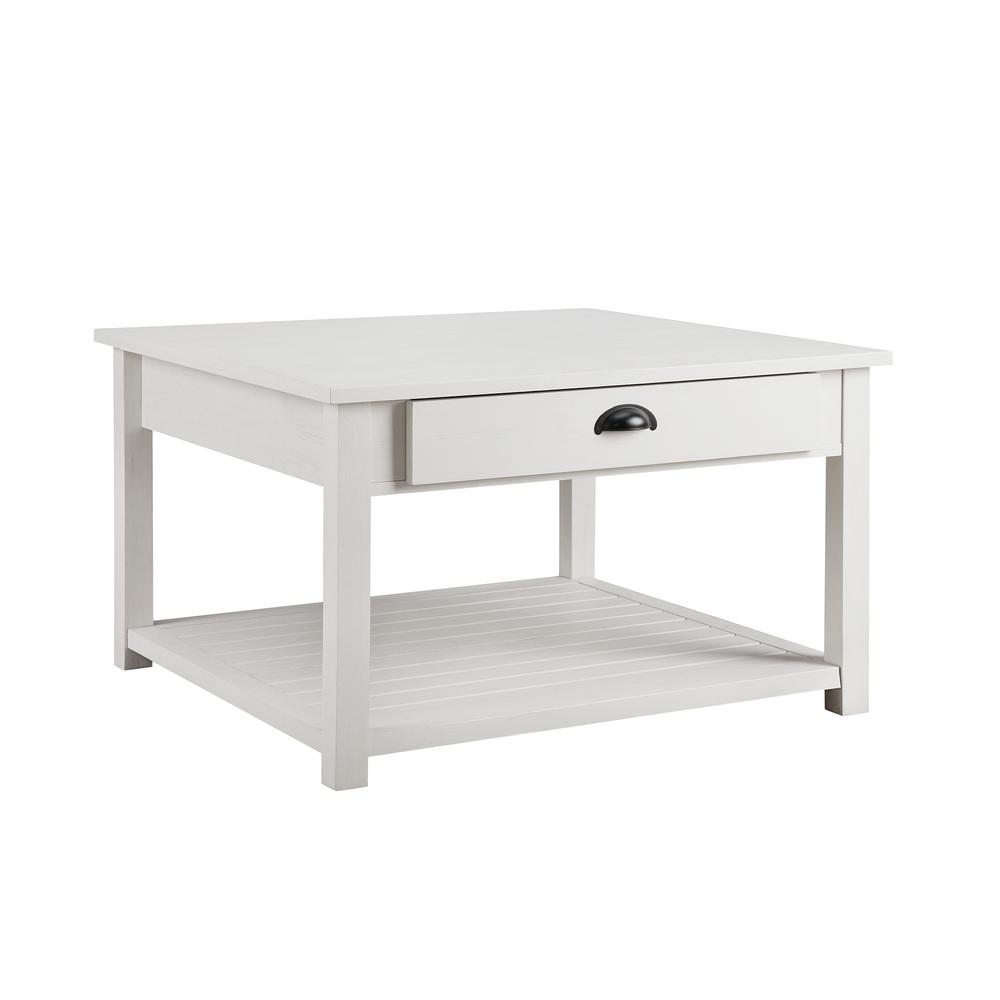 30" Square Country Coffee Table - Brushed White. Picture 3