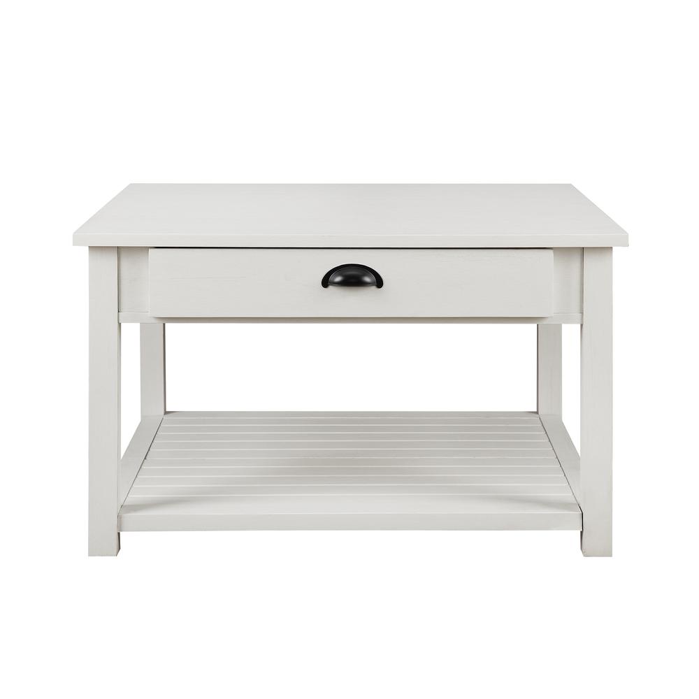 30" Square Country Coffee Table - Brushed White. Picture 2
