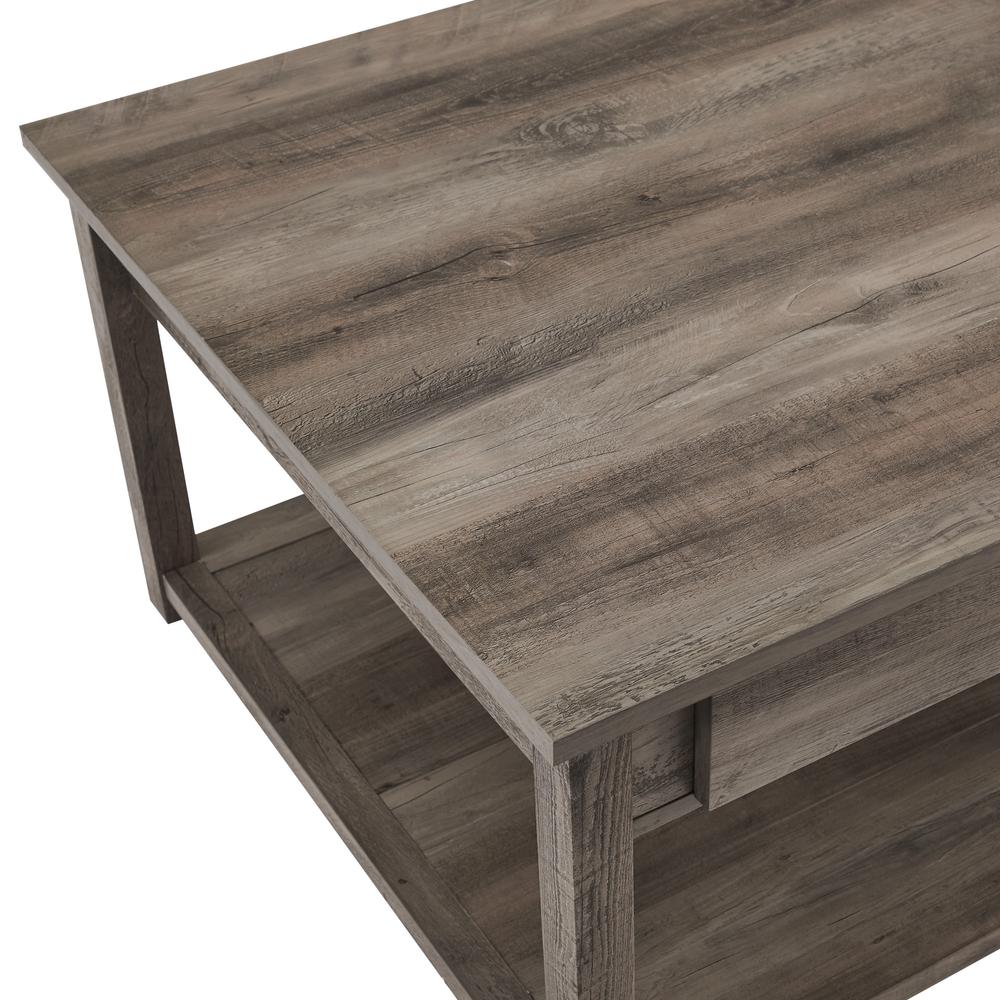 30" Square Country Coffee Table - Grey Wash. Picture 5